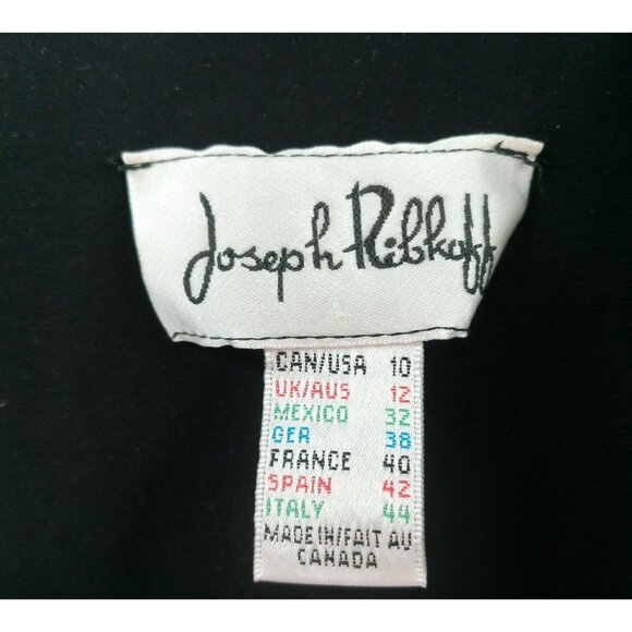 Vintage Joseph Ribkoff Bodycon Dress 10 Red Black Stretch Sleeveless Lace Panel - Picture 2 of 5